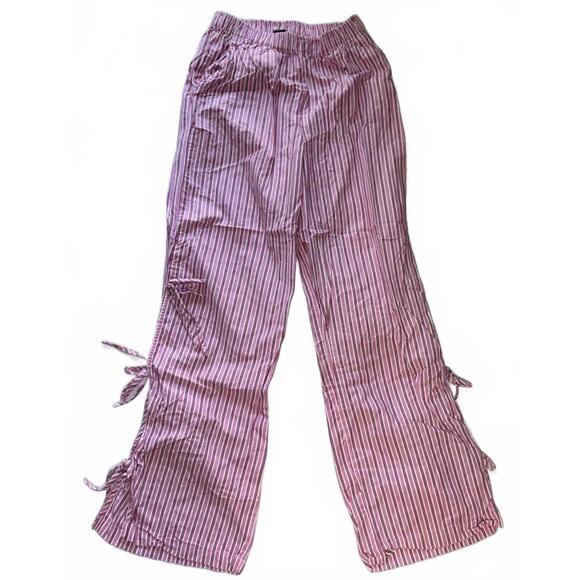 wild fable Pants - Wild Fable Pink and White Striped Wide Leg Pants XS